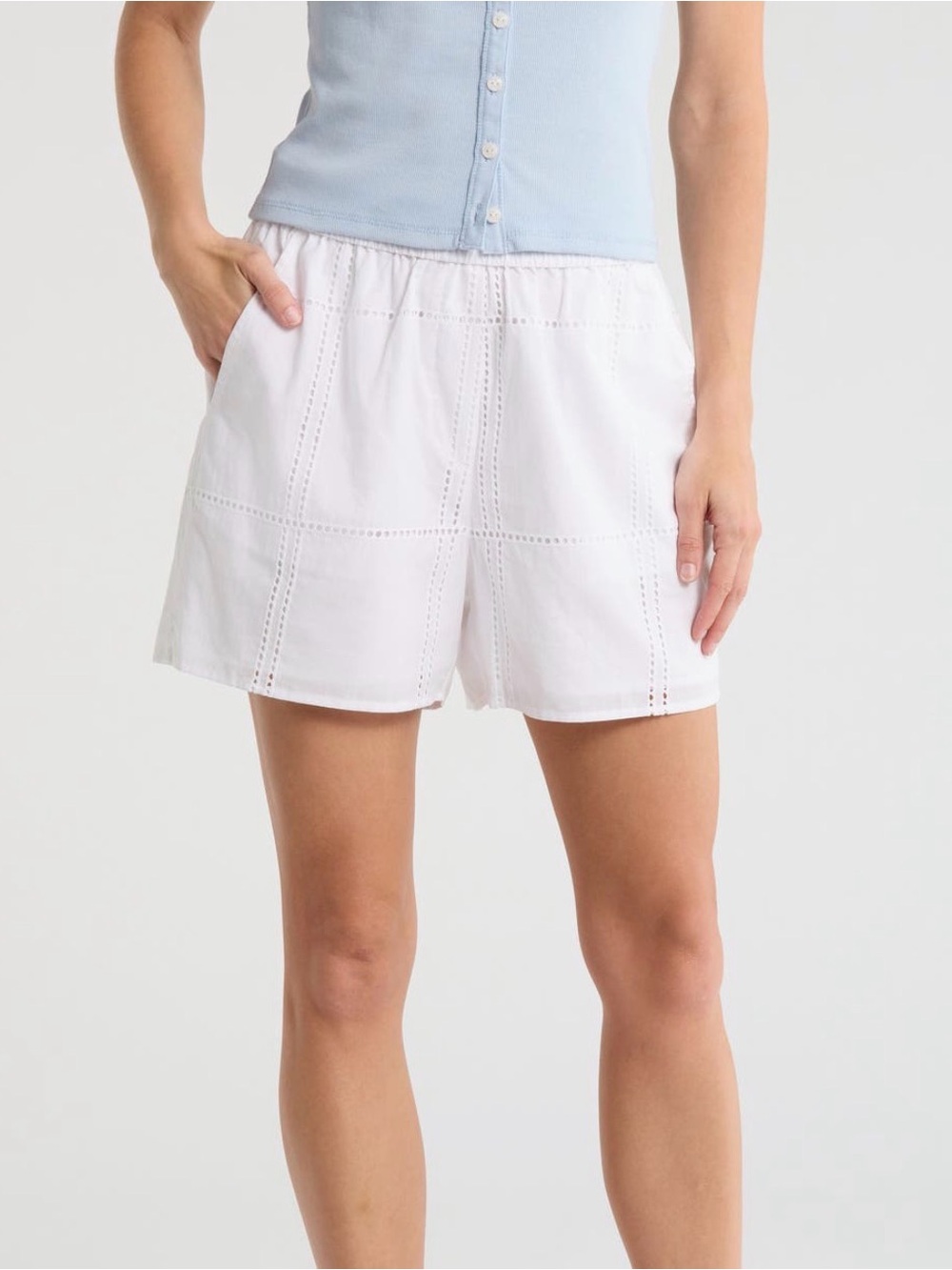 rag & bone Ella cotton poplin eyelet shorts